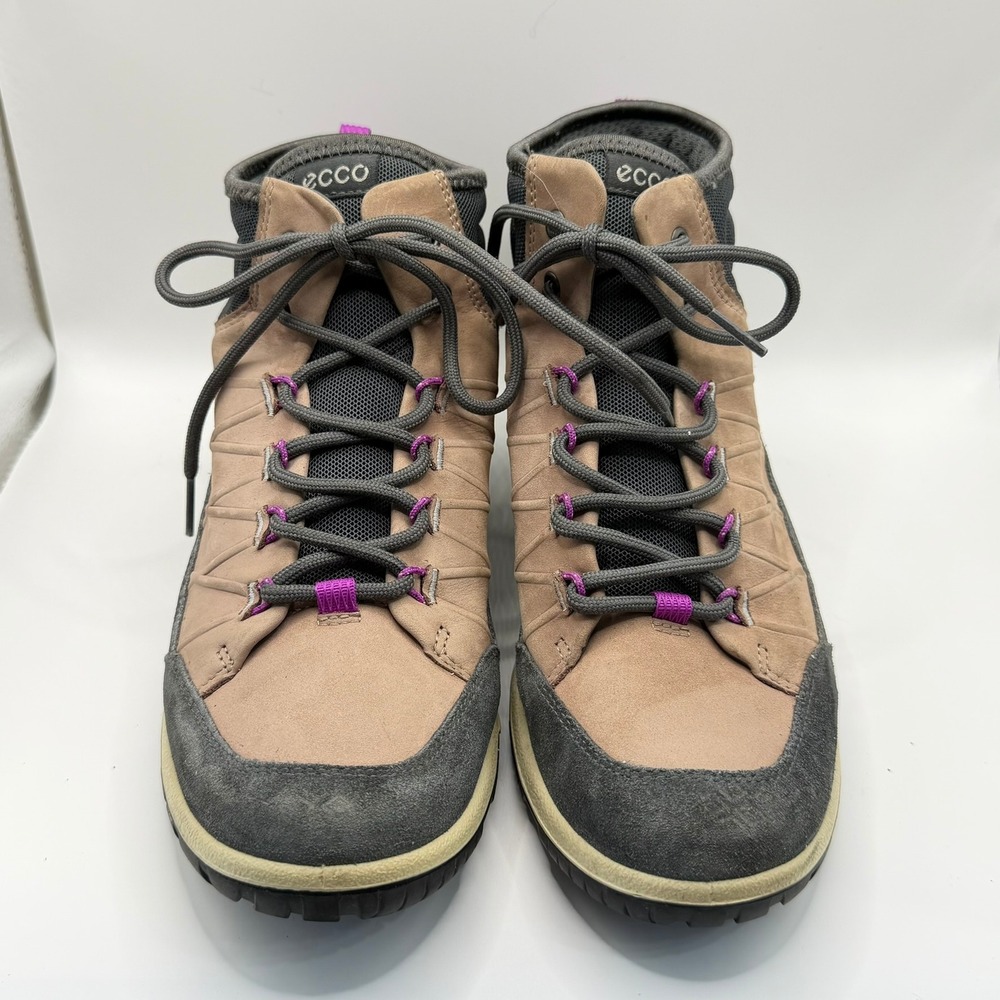 ECCO Aspina Waterproof Hiking Boots Womens 40 US 9-9.5 Taupe Gray 838613-60190